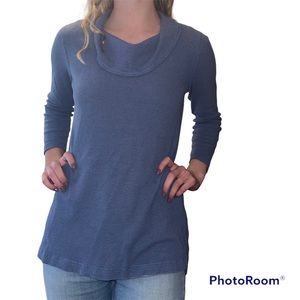 Soft Surroundings blue cowl neck long sleeve tunic top pm